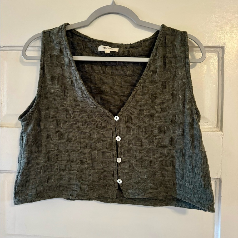 Madewell basket weave stitch vest